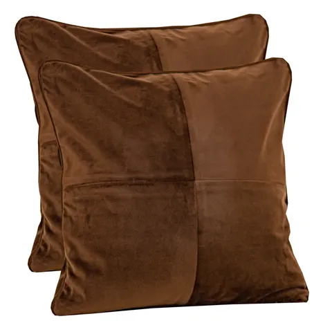 Set doua perne decorative cu fata detasabila, Hiko COMFY catifea maro