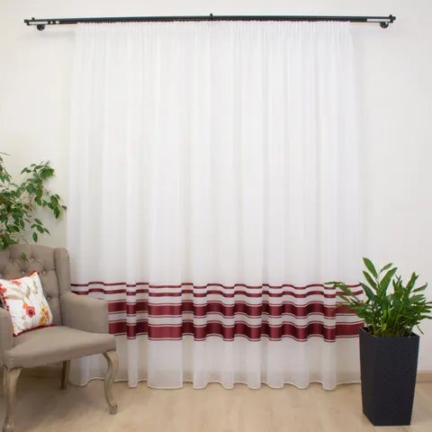 Perdea Hiko Alina dungi satinate rosii, cu rejansa