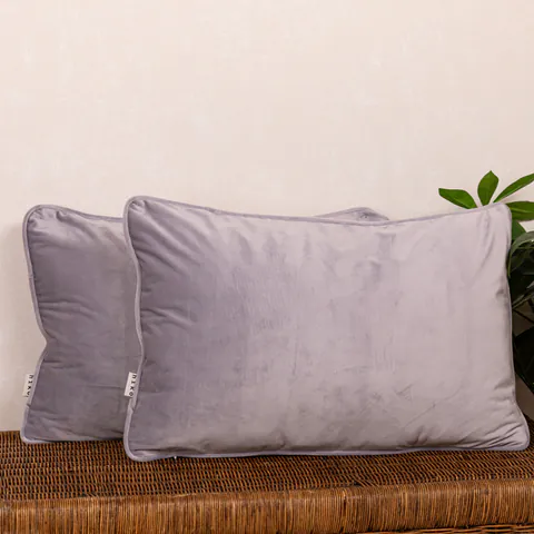 Set 2 perne decorative 2x40x60cm cu fata detasabila, Hiko COMFY catifea gri