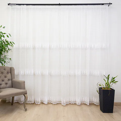 Perdea brodata, nesifonabila Hiko Spice01, cu rejansa