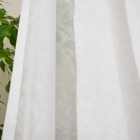 Perdea din voal plin, imprimat Hiko Bamboo, cu rejansa