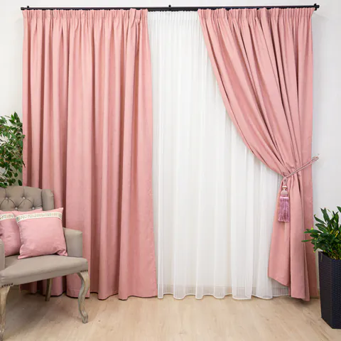 Draperie Hiko BASE roz, cu rejansa, 1 bucata