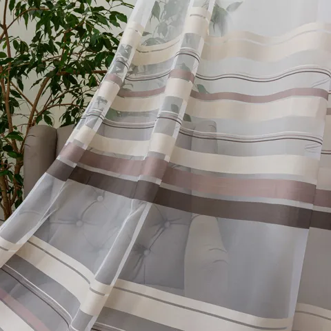 Perdea Hiko Alina dungi maro-crem, cu rejansa