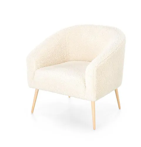 Fotoliu plusat Grifon 2 crem/natur - H78 cm