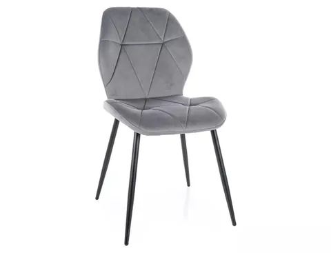 Scaun Rick velvet gri/negru Blu14