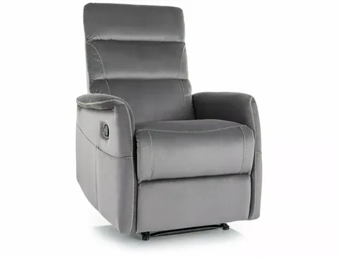 Fotoliu Solon M cu functie de masaj velvet gri Blu14