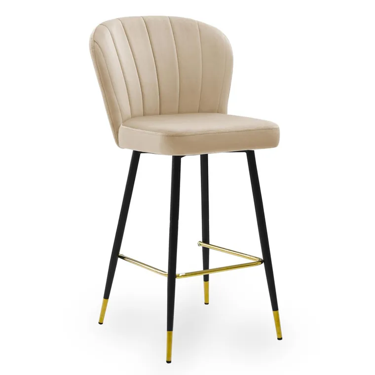 Scaun de bar Shelly picioare negru/gold L70 cm