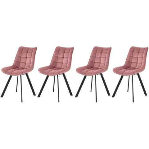 Set 4 scaune K332 velvet roz