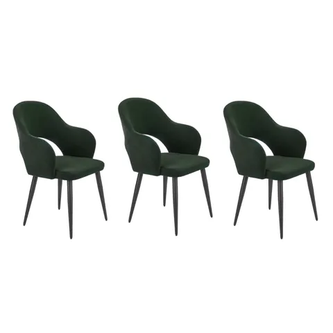 Set 3 scaune K364 velvet verde BF25
