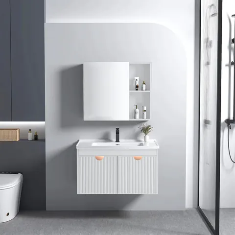 Set mobilier de baie cu lavoar Mario 60cm White