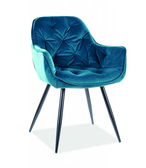 Scaun Cherry velvet turcoaz/negru Blu85