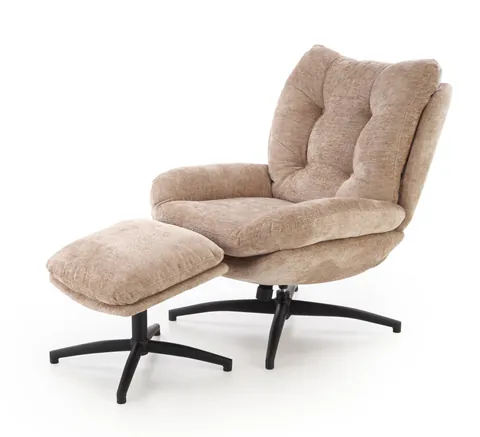 Fotoliu cu suport pentru picioare Pesto bej H96 cm
