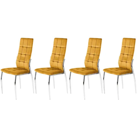 Set 4 scaune K416 velvet mustariu