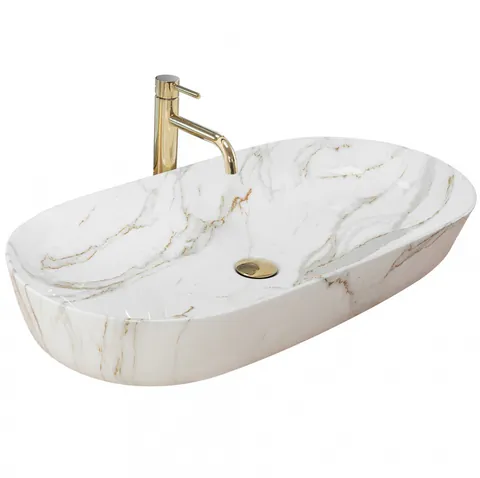 Lavoar Cleo Alb Shiny Aiax ceramica sanitara – 81 cm