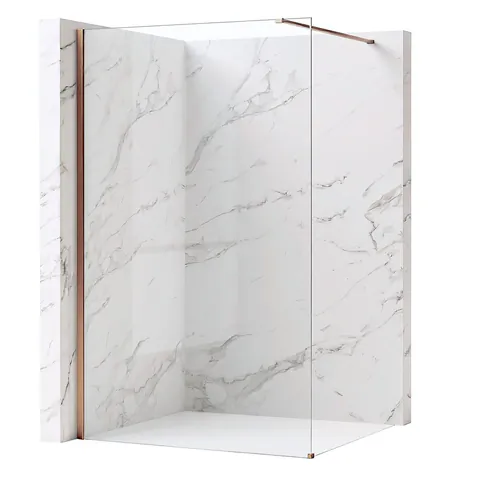 Paravan de dus Rea Flexi Transparent / Brush Copper 80