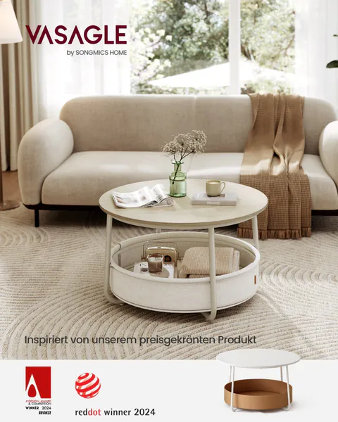 Masuta de Cafea, Vesta, Bej natural, 75x75x45 cm