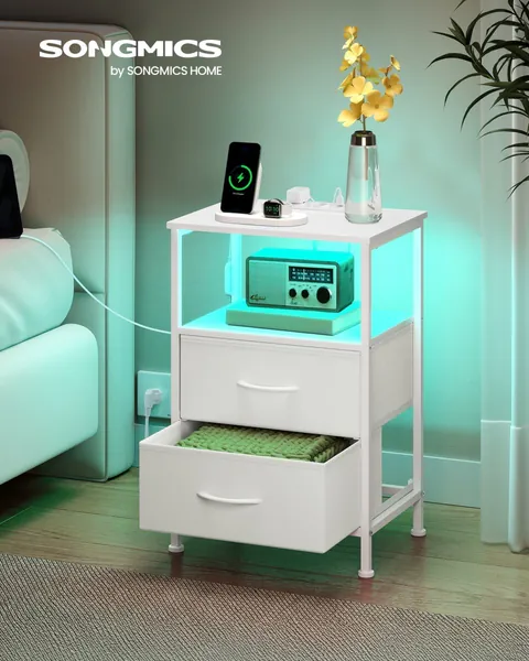 Noptiera Songmics Alb 39.6x30x60.4 cm