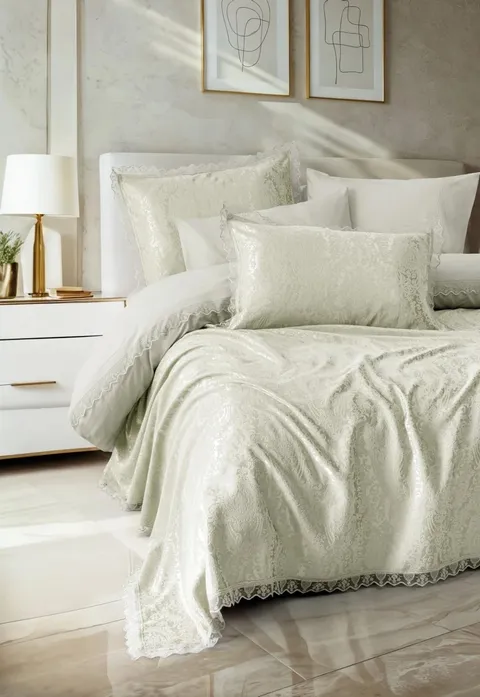 Set Lenjerie si Cuvertura Pique Velora Adacayi (Bumbac 100%)