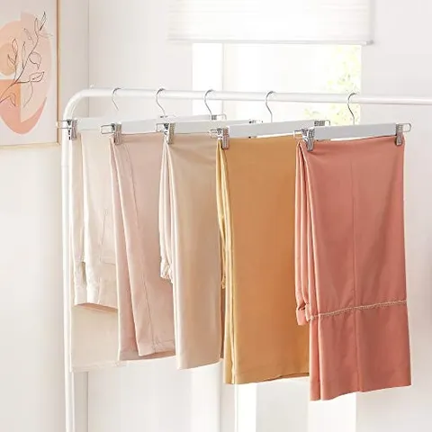 Set de 8 umerase din lemn, Songmics, Alb, 34x1.2x12.5 cm