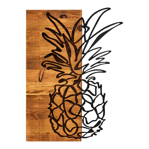 Decoratiune de perete Pinable, Pako World, Lemn de pin, Natural, 42x3x58 cm