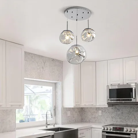 Lustra, 3 lumini, Dolcie, Argintiu, 20x20x100 cm