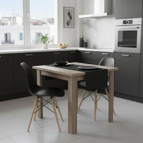 Set masa si scaune 3 buc Manka I-Julita Stejar inchis 80x80x77 cm