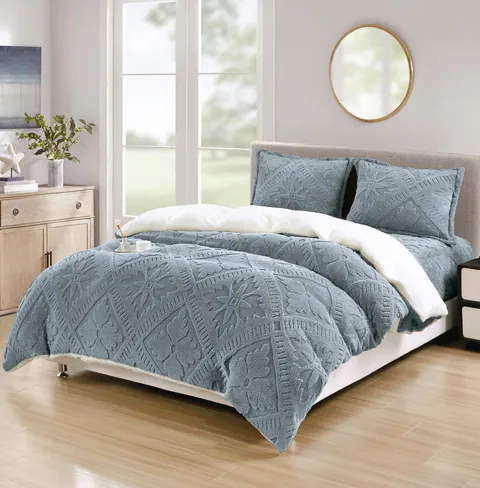 Lenjerie cu blanita, Elastic 180x200 Sigma V17 Marin (Cocolino)