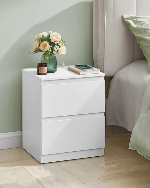 Set 2 buc. Noptiere Vasagle Alb 40x35x49 cm