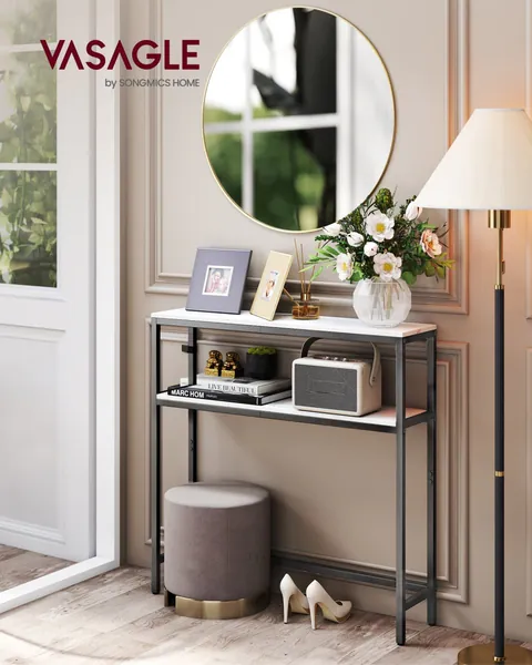 Consola, Sofia, Alb, 20x80x80 cm