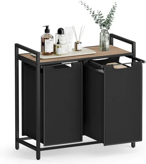 Cos de rufe Vasagle Negru 2 x 46L, 73 x 33 x 72 cm