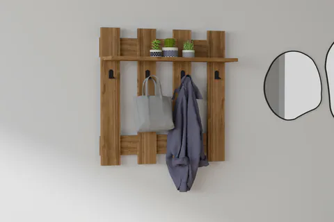 Cuier de Perete Carina - Walnut