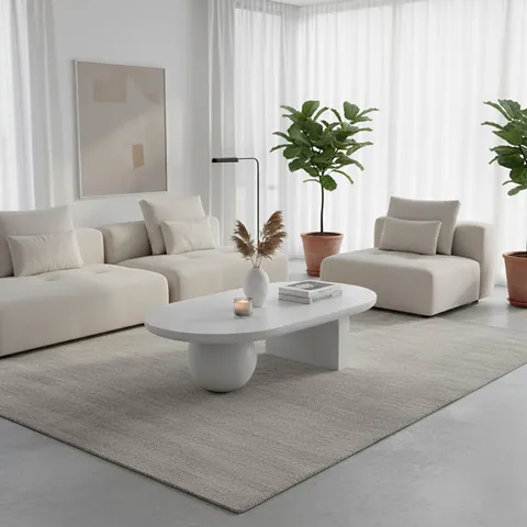 Masuta de cafea Kane boho Alb 110x72x38 cm