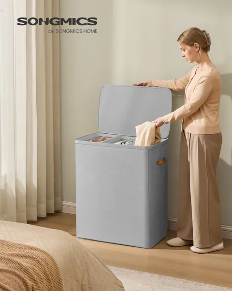 Cos de rufe Songmics Gri 64x40x75 cm