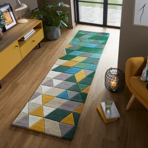 Covor traversă Prism Verde/Multicolor 60X230 cm, Flair Rugs