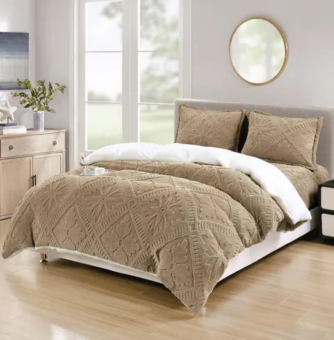 Lenjerie cu blanita, Elastic 180x200 Sigma V23 Dark Bej (Cocolino)