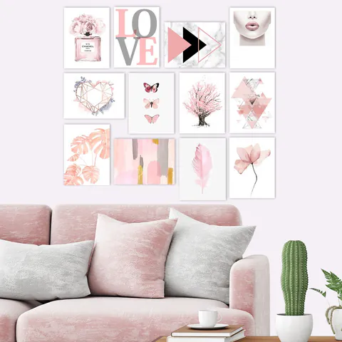 Tablou, 12 bucati 12MDF10 Multicolor 20x15x3 cm