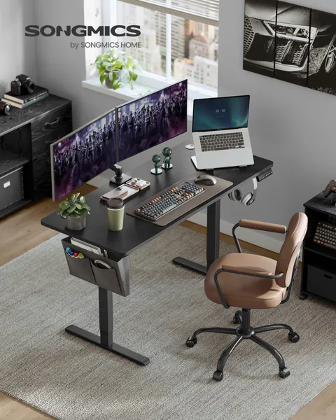 Birou reglabil Songmics Negru 140x60x120 cm