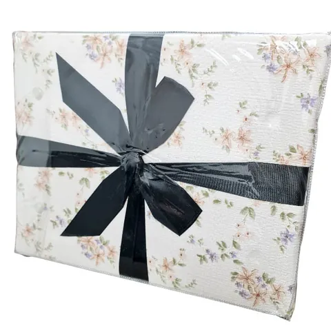 Lenjerie cu elastic 180x200 Creponata Flowers V12 6 Piese (Finet)