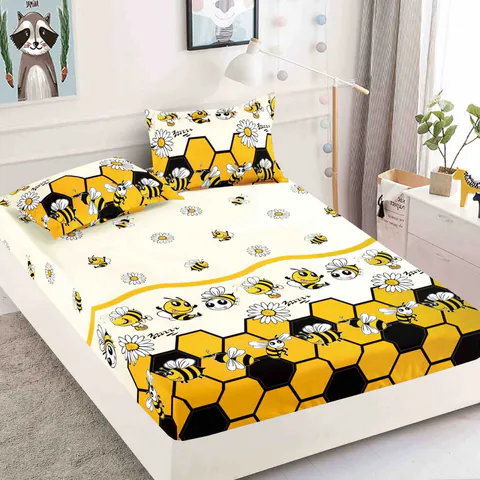 Cearsaf de pat cu elastic si 2 fete de perna Wilson 90x200 cm (Finet)