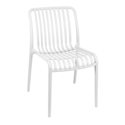 Scaun de gradina Zoi plastic PP alb 42x58x79 cm