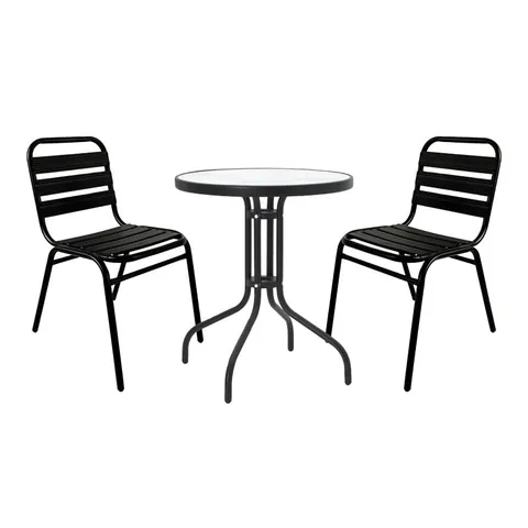Set dining Sussie, Pako World, Negru, 60x60x70 cm