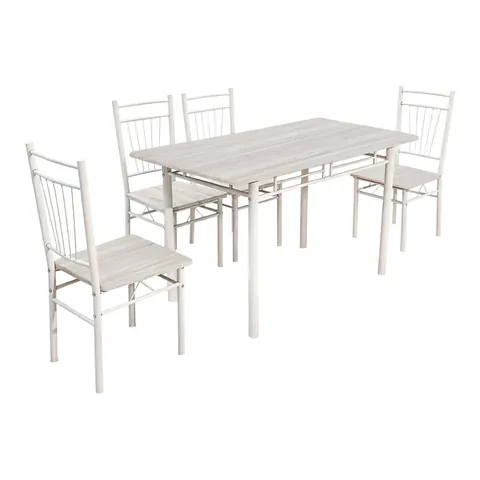 Set masa si scaune dining 5 buc. Roza, Alb, 120x65x90 cm
