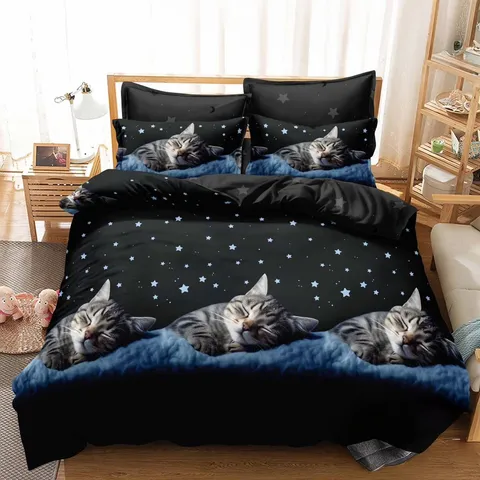 Lenjerie 3D Black cat 6 Piese (Finet)