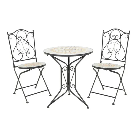 Set dining Sellis, Pako World, 3 piese, Mozaic, Negru