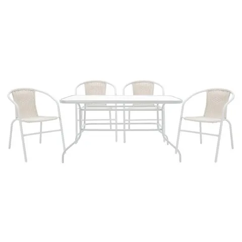 Set Masa si Scaune Gradina Valor-Obbi 5 Piese Alb