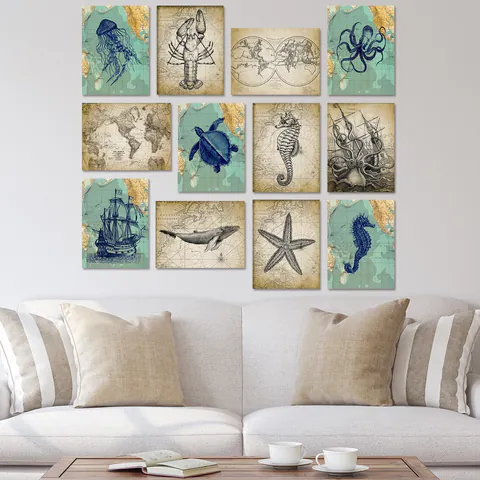 Tablou, 12 bucati 12MDF07 Multicolor 20x15x3 cm