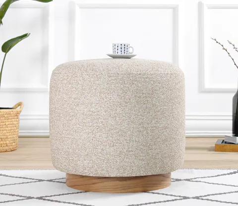 Taburet puf Cheriton Bej 45x42 cm