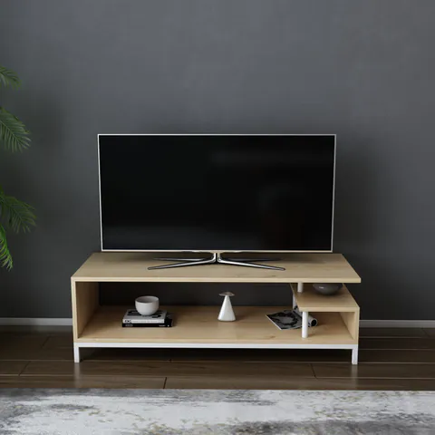 Comoda TV Reilly - Alb, Oak