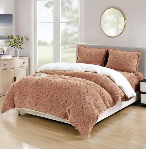 Lenjerie cu blanita, Elastic 180x200 Sigma V12 Caramiziu (Cocolino)