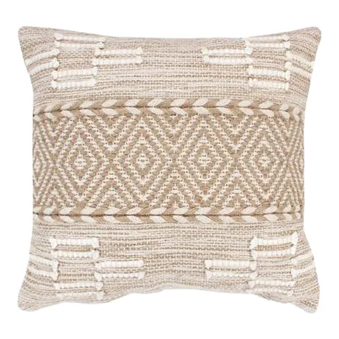 Perna Mitto, Pako World, Iuta-Bumbac, Bej-Alb, 45x45 cm